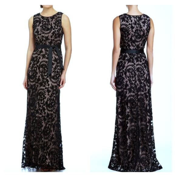 ADRIANNA PAPELL Sleeveless Lace Gown Embroidered - Picture 1 of 6
